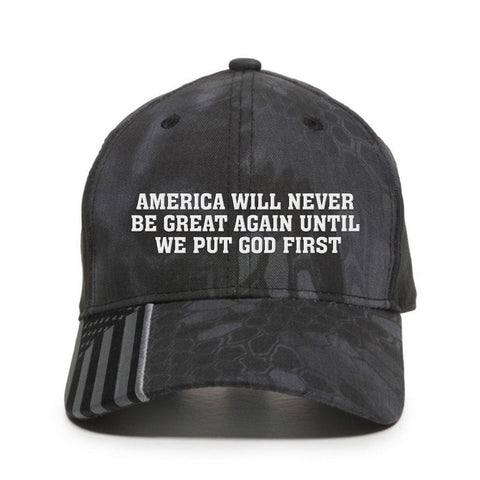 We Put God First Embroidery Hat (SBL)