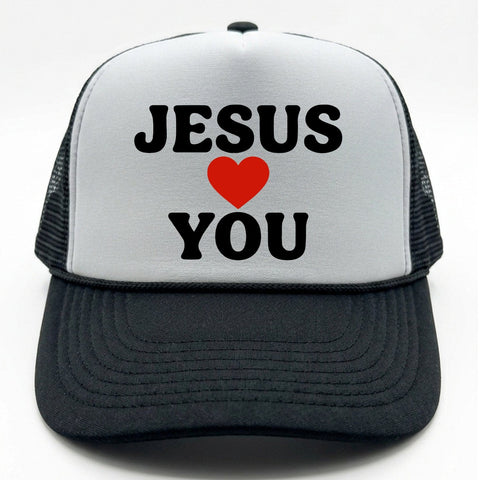 Jesus Loves You Printed Trucker Hat