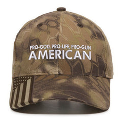 Pro God Pro Life  Pro Gun American Kryptek Hat