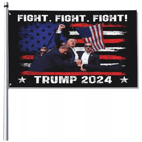 Trump Shooting Fight Flag President Trump 2024 3x5 Ft