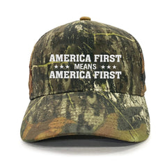 America First Means America First Premium Embroidered Hat