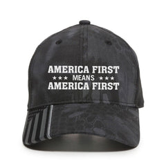 America First Means America First Premium Embroidered Hat