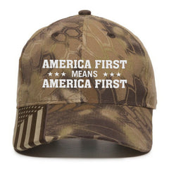 America First Means America First Premium Embroidered Hat