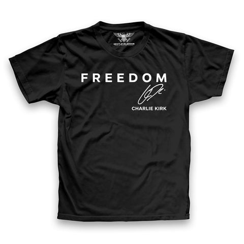 Freedom- Charlie Kirk Premium T-Shirt (CHK)