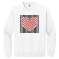 Retro Valentines Heart Premium Printed Crewneck Sweatshirt (JAN26)