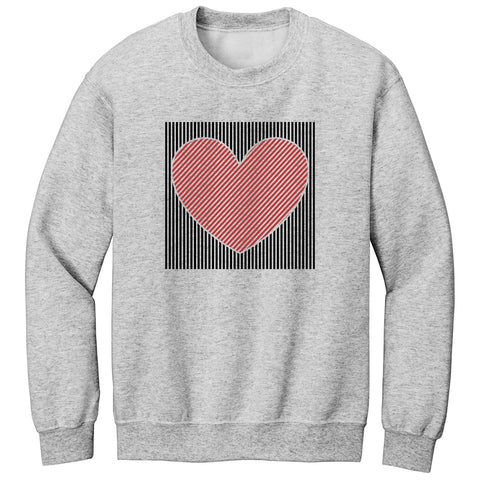 Retro Valentines Heart Premium Printed Crewneck Sweatshirt