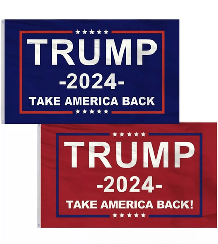 Trump 2024 Take America Back With Grommets Flags (2 Pack)