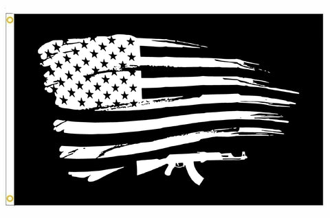 American AK-47 Gun Flag 3x5