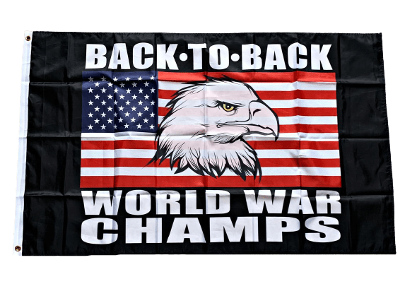 Back To Back World War Eagle Champs American Flag 3x5 WH3