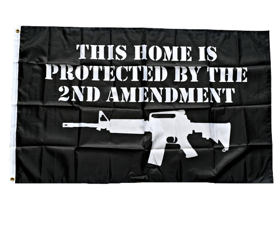 This Home Is Protected By The 2nd Amendment AR-15 Gun Flag 3x5 WH3