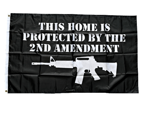 This Home Is Protected By The 2nd Amendment AR-15 Gun Flag 3x5