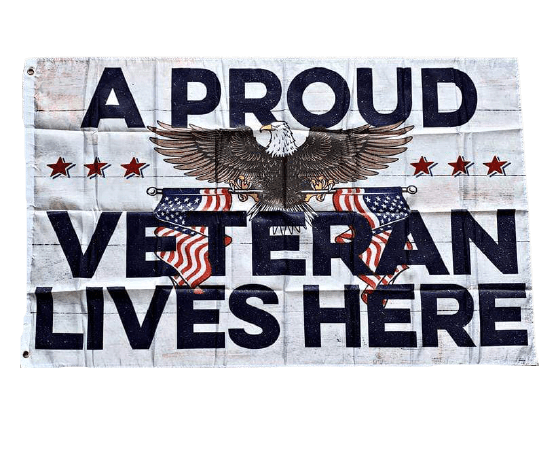 A Proud Veteran Lives Here Flag 3x5 Flag (WH3)