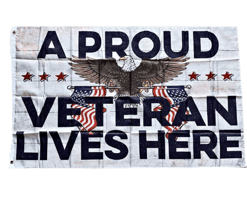 A Proud Veteran Lives Here Flag 3x5 Flag