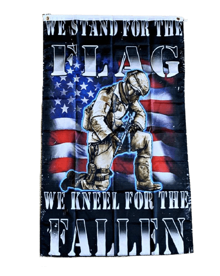 We Stand For The Flag We Kneel For The Fallen Flag 3x5 (WH3)