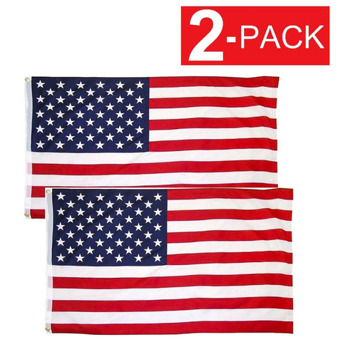 American Flag With Grommets US Flags (2 Pack) (WH3)